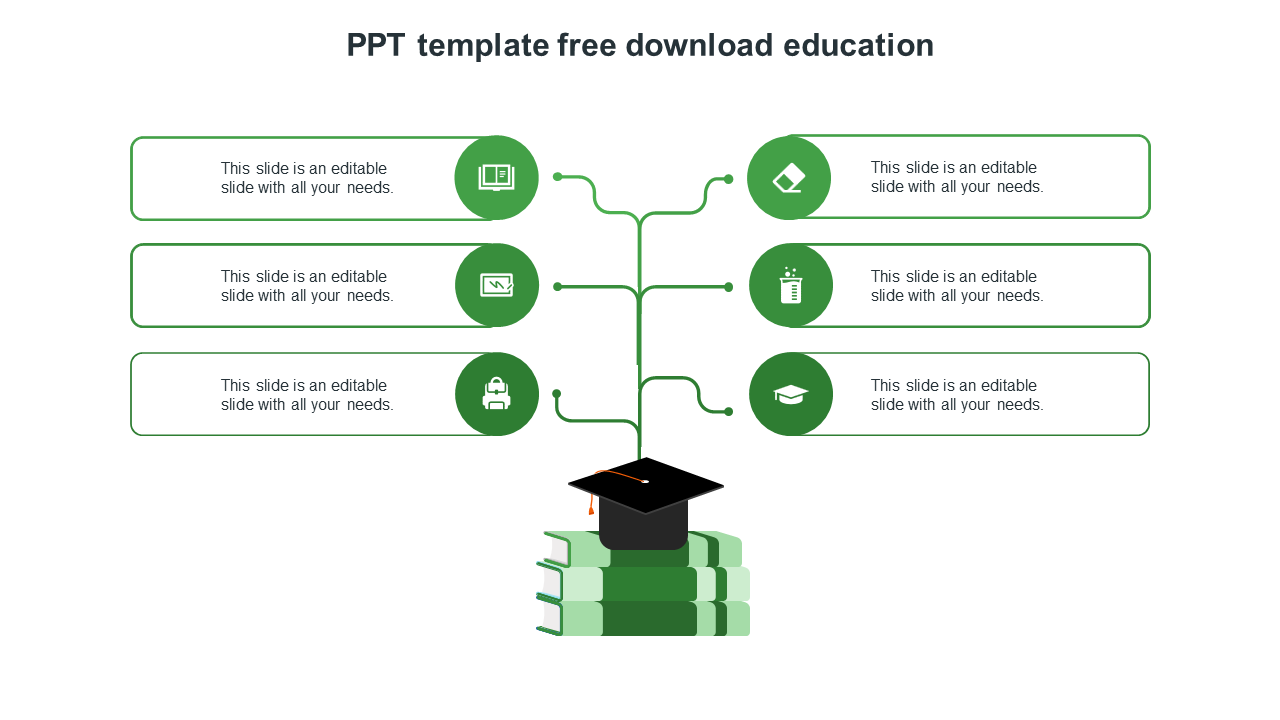 ppt template free download education-green